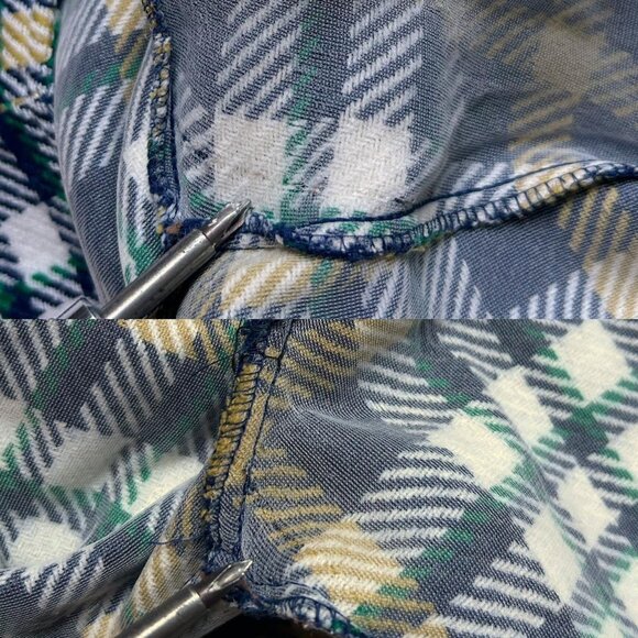 70s vintage plaid print pants acrylic tartan pattern Japan straight leg. - Picture 8 of 8